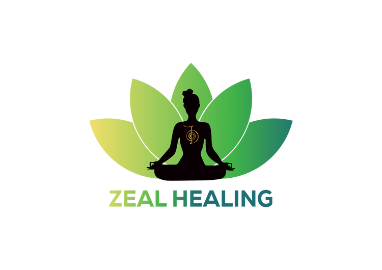 ZEAL HEALING brand logo reflecting energy healing and inner harmony.