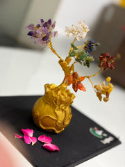 7 chakra crystal tree with seven gemstones