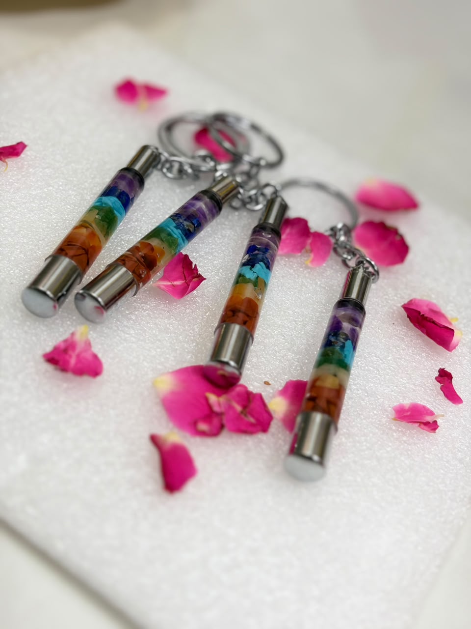 7 Chakra Keychain Reiki crystal