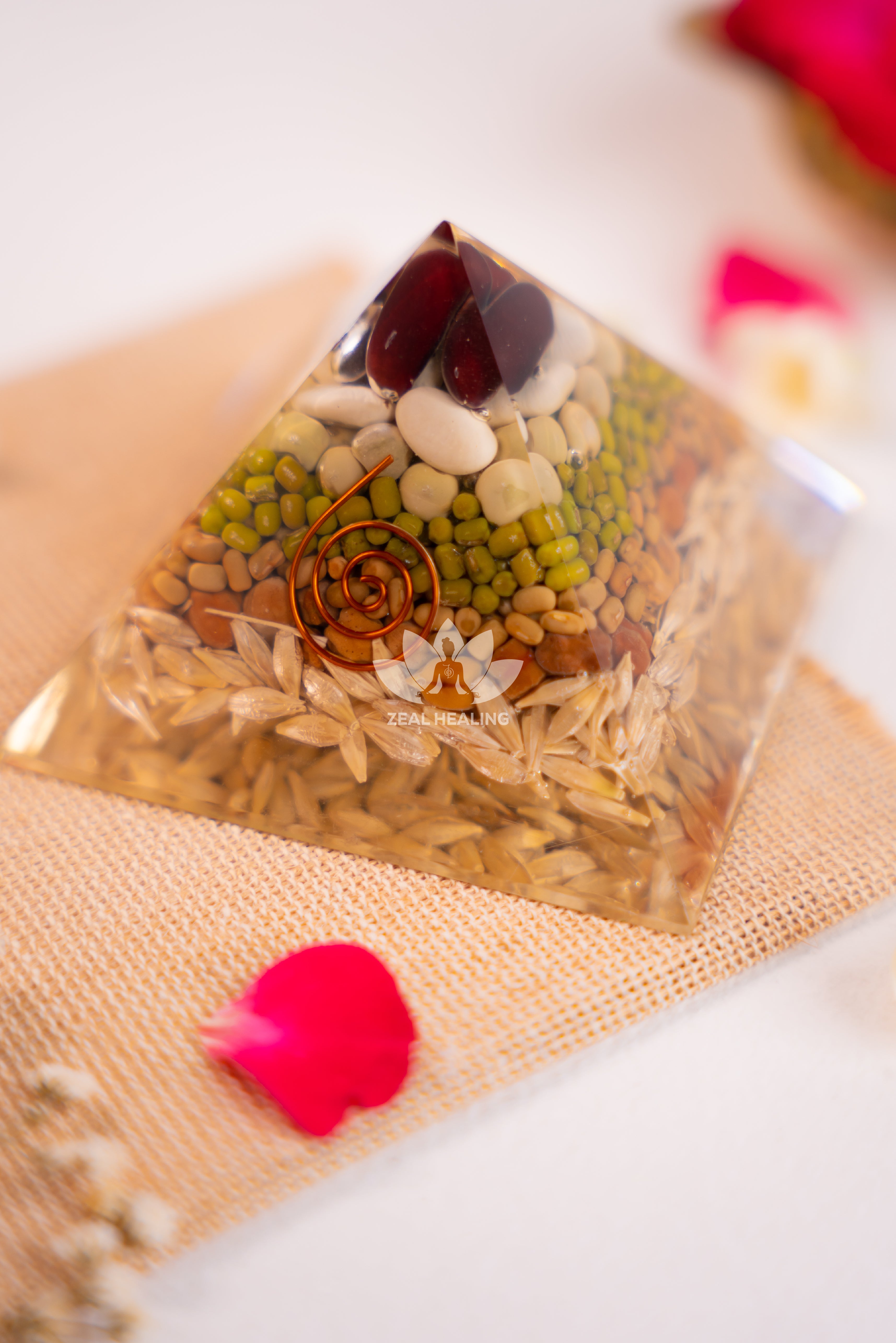 Annapoorna Pyramid with sacred design, Reiki energized to attract abundance and nourishment.