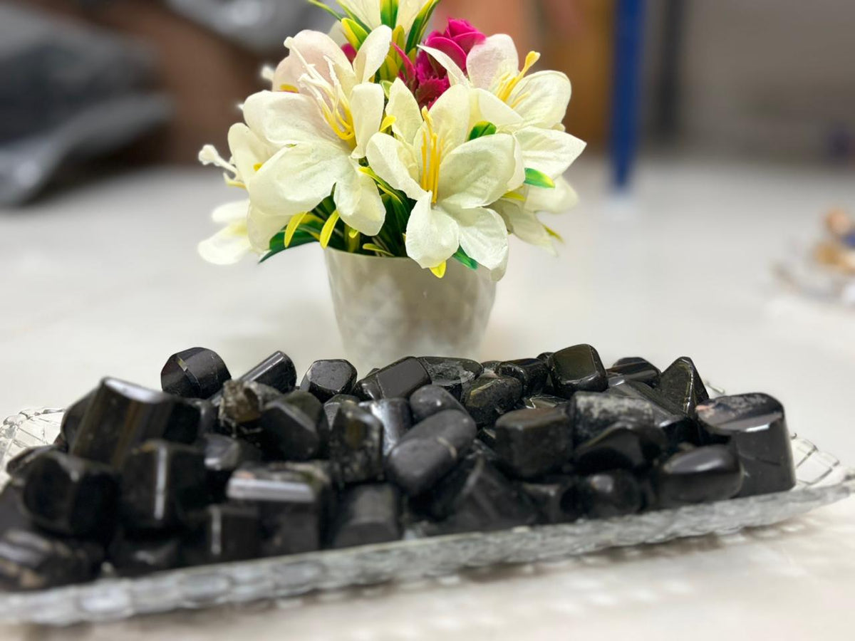 Black tourmaline  Tumble  stone| Reiki Crystal | Zeal Healing
