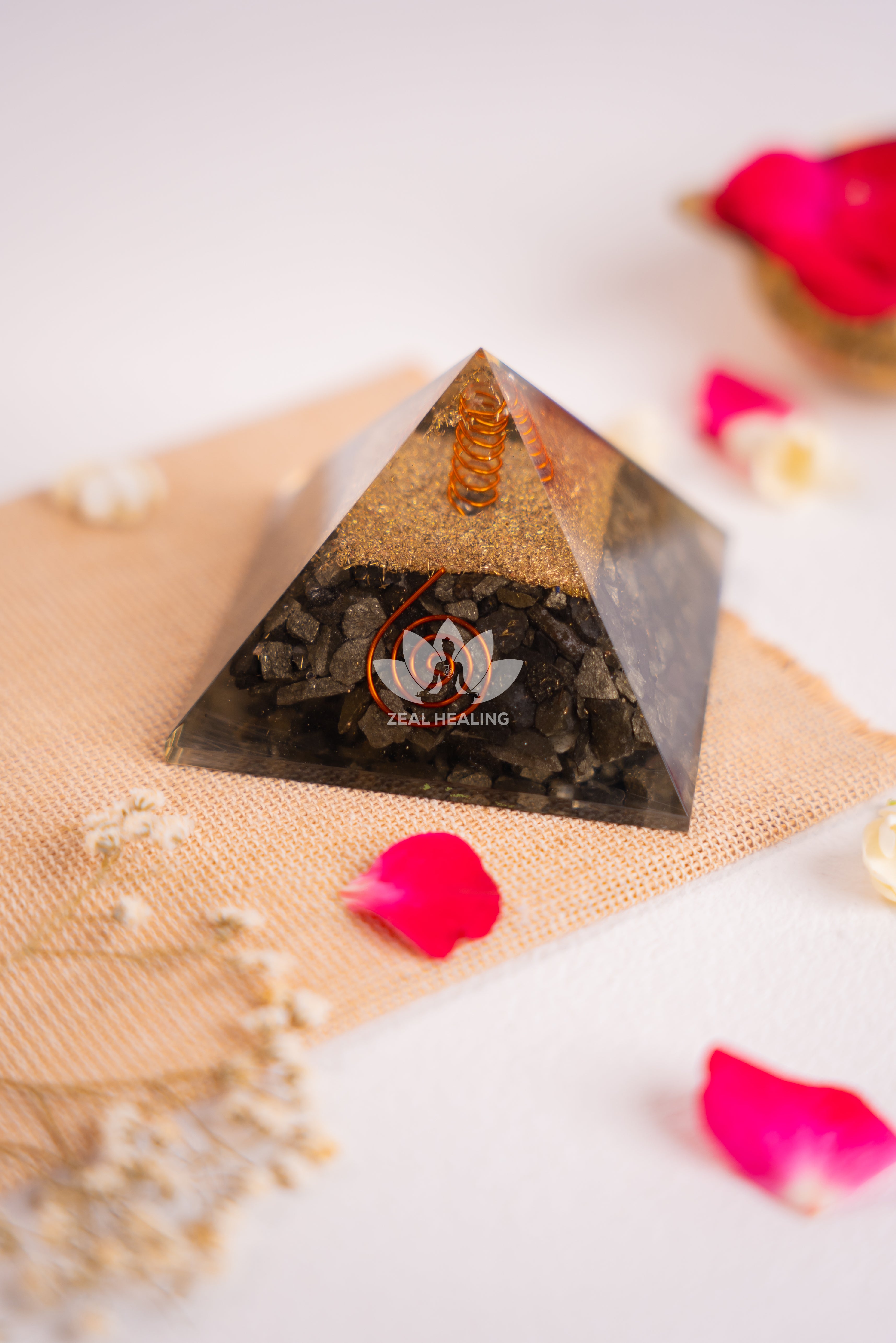 Polished Pyrite pyramid with a smooth surface, providing original energy and good vibes.
