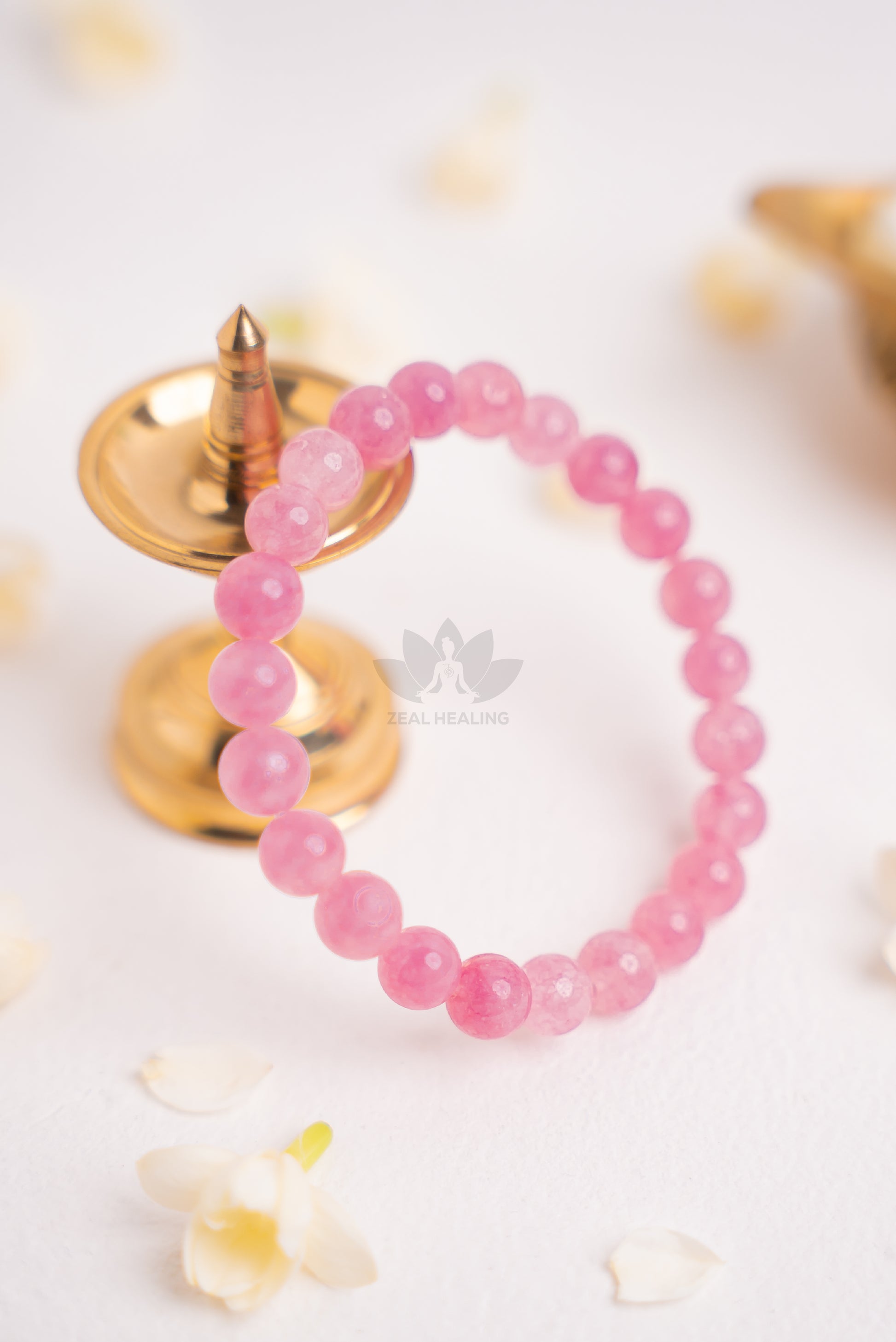 Handmade Rose Quartz stone bracelet – Reiki-energized for inner peace and relationships