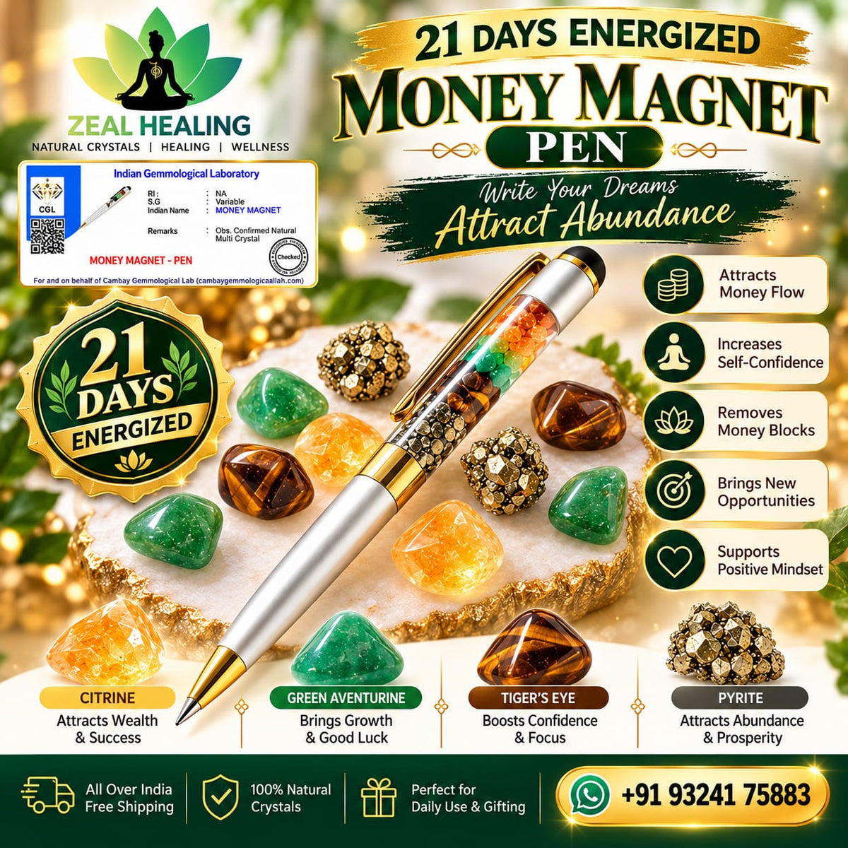 Money Magnet Pen for manifestation and goal writing