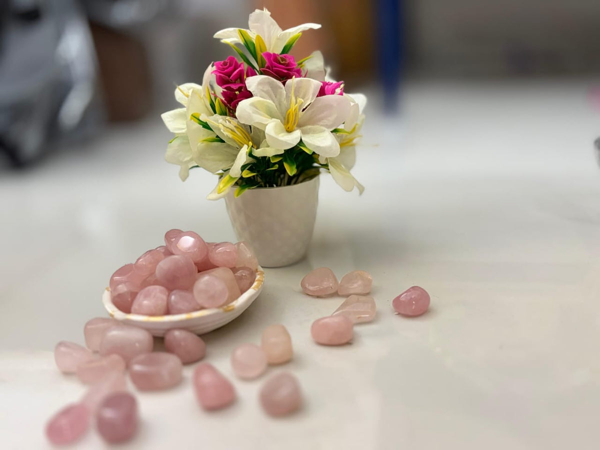 Rose quartz tumble stone| Reiki Crystal | Zeal Healing