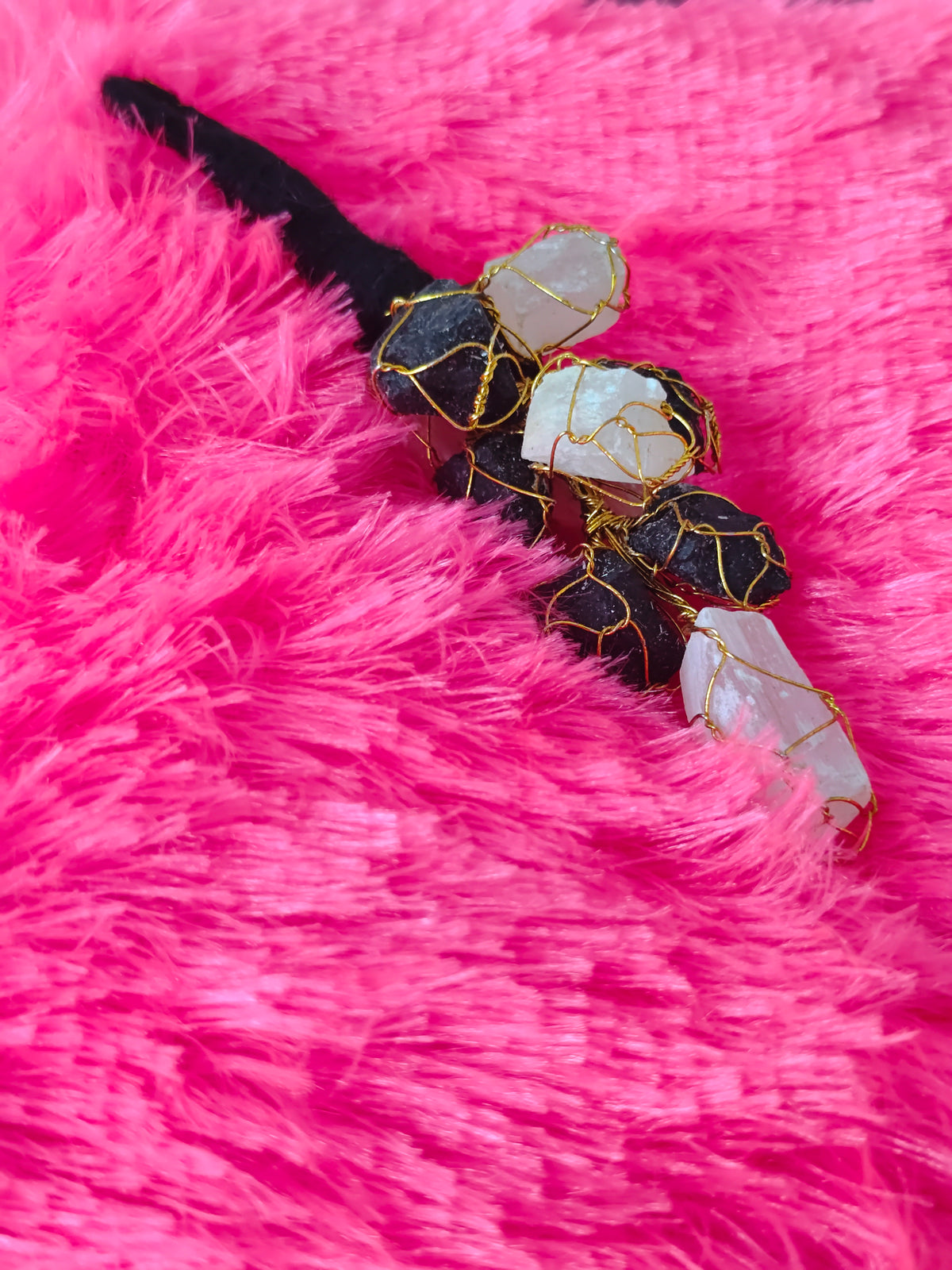 Selenite & Black tourmaline Door Hanging